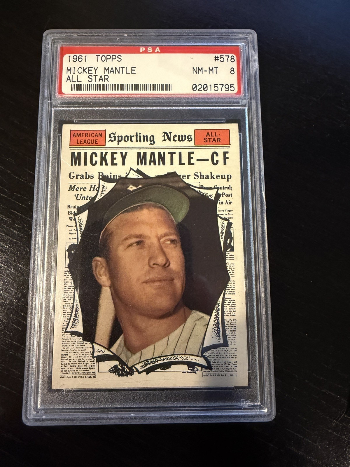 1961 Topps 578 Mickey Mantle All Star PSA 8 NM-MT