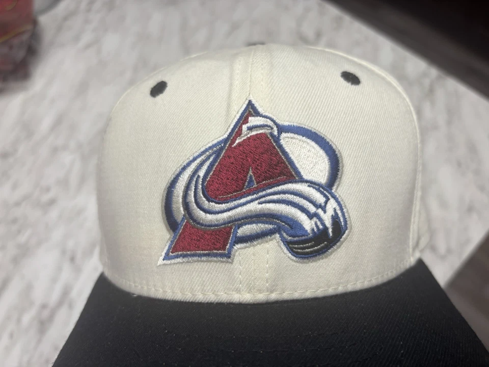 复古 Colorado Avalanche 帽子男式白色棒球帽 New Era Pro 型号 90 年代 — 第 2/4 张图片