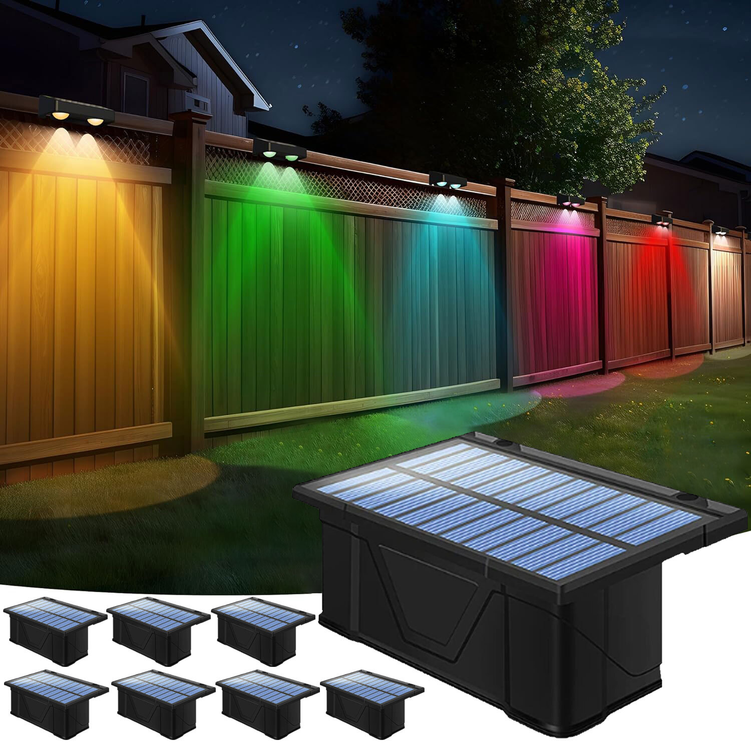 LED Solar Power Fence Lights Deck Door Wall Stair Step Outdoor Garden Decor Lamp