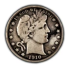 1910-S 50c Barber Silver Half Dollar - VF Dets - SKU-H3035