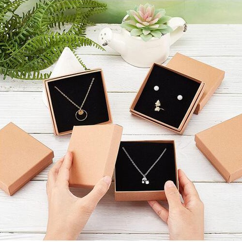 20-100PCS Jewellery Gift Boxes Necklace Ring Earring with Sponge Cardboard Box - Picture 9 of 18