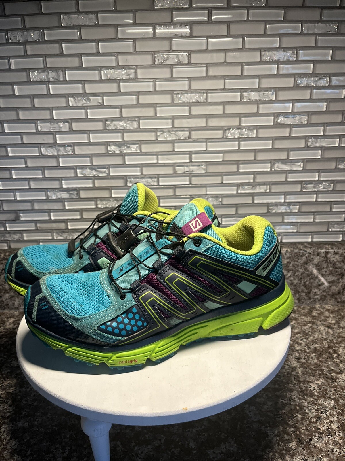 Scarpe Salomon X Mission 3 378288 donna taglia 7 5 corsa escursionismo trail blu verde