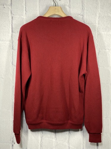 Vintage Izod Lacoste V Neck Sweater Red Men's Size XL Pullover Orlon Acrylic - Picture 2 of 10