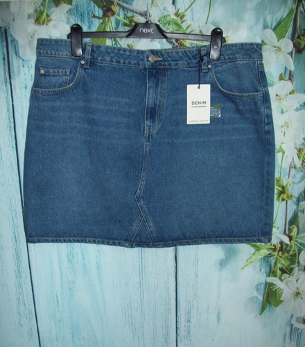 NEW DOROTHY PERKINS DENIM SKIRT SIZE 20, Summer Holiday Blue denim mini skirt - Picture 2 of 7