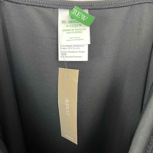 NUEVO CON ETIQUETAS J.Crew Talla 18 Vestido de Baño Negro de Una Pieza Cuello en V Acanalado Traje de Baño  - Imagen 8 de 13