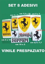 adesivi Ferrari vinile prespaziati  8 pz  per auto moto caschi