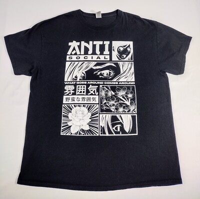 Anti Social Club My Hero Academia ''What Goes Around...'' T-Shirt Black Men's XL