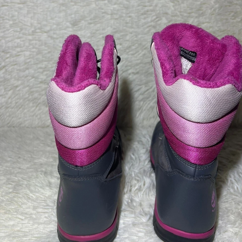 Timberland Niñas ThermoLite Cuero Genuino Impermeable Botas de Invierno Talla 7 Rosa Foto 4 de 4