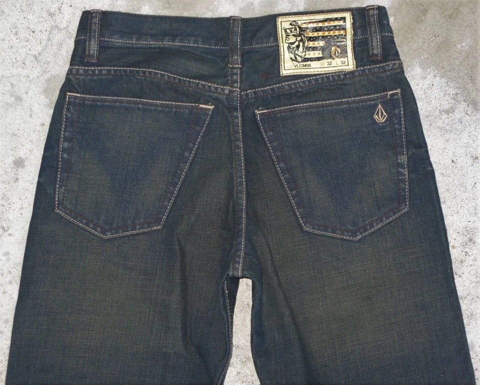 NEW Volcom Boys Relaxed Jeans Sz 10 Dark Blue 100% Cotton Measures 27 x 27 - Image 4 of 4