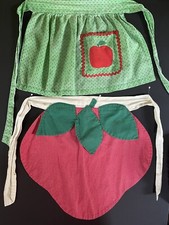 Vintage Heirloom Half Skirt Aprons Homemade Cotton 1940s-early1950s