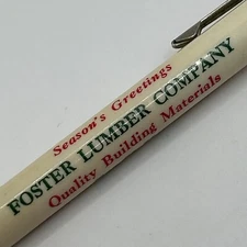 VTG Scripto Pen Season's Greetings FOSTER LUMBER COMPANY Lusk, WY Harve Ledford