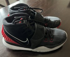 Nike Kyrie 6 GS Black Leather Mesh Basketball Shoes BQ5599-002 Youth Size 7Y