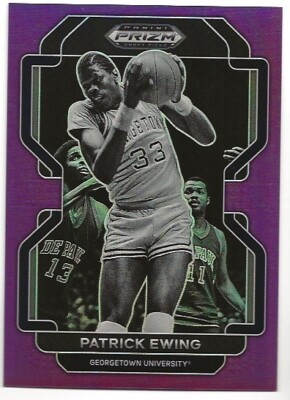 Patrick Ewing 2022-23 Prizm Draft Picks Purple Prizm /75 Georgetown Hoyas