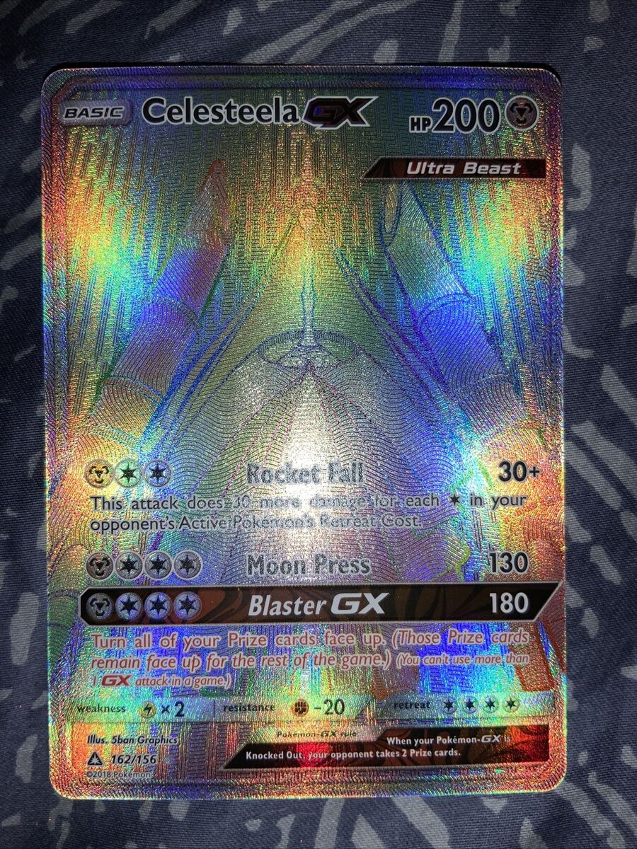 Pokemon TCG Celesteela GX 162/156 Ultra Prism Rainbow Secret Rare NM