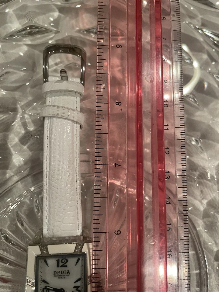 Reloj de pulsera Dedia para mujer correa de cuero con diamantes blancos Foto 2 de 4