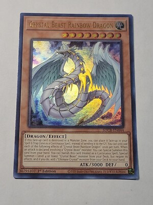 Yugioh! Crystal Beast Rainbow Dragon SDCB-EN044 Ultra Rare 1st Edition (A077)