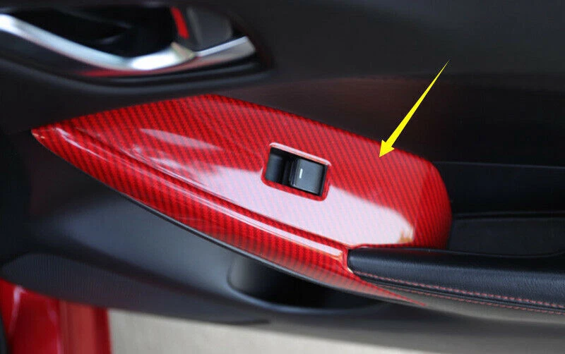 Для Mazda 6 2014-2015 из углеродного волокна красный замок окна подъем переключатель кнопка крышка отделка - Изображение 2 из 4