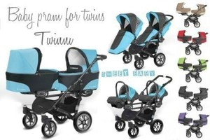 poussette jumeaux trio