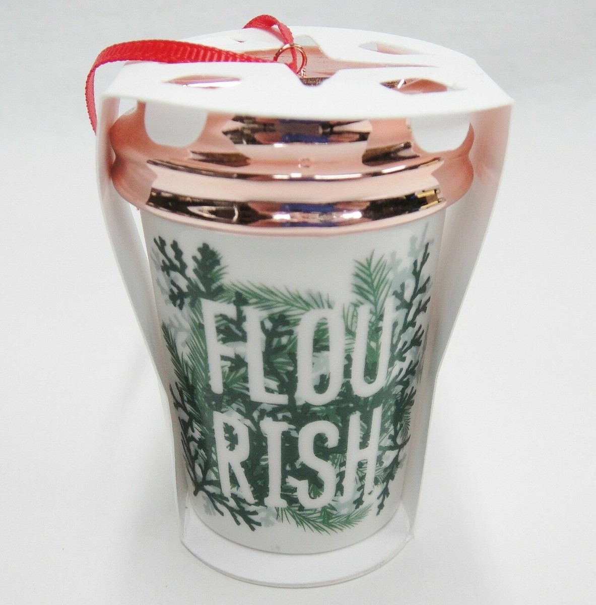 2017 Starbucks Flourish Tumbler Mug Cup Rose Gold Lid Christmas Tree  Ornament | eBay