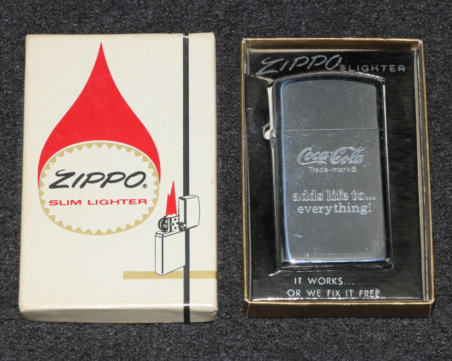 Coca-Cola Coke Zippo 1977 Adds Life to Everything Colorless Logo Lighter MIB