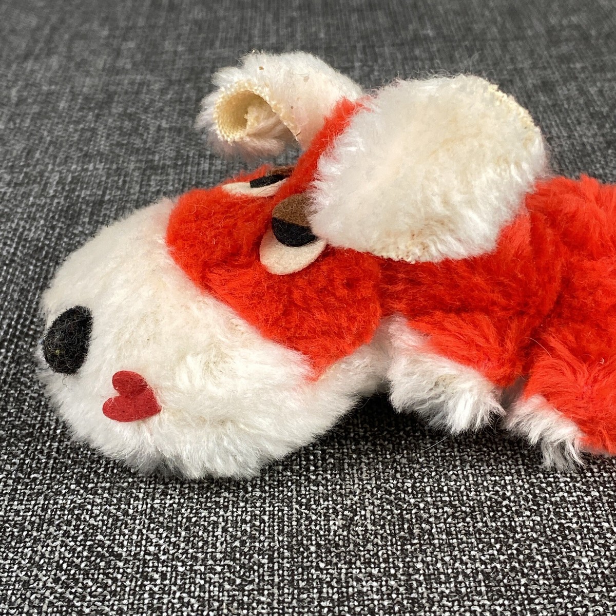 Vintage 1978 Russ Berrie Plush Stuffed Miniature Dog with Heart on