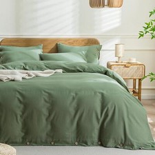 JELLYMONI Green Duvet Cover Queen Size - 100 Washed Queen 90" 90" ,