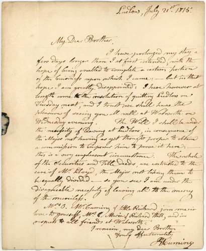 1815 FAMILY LETTER R.CUMING to WALWORTH SURREY Mercy of the Merciless - Picture 4 of 4