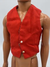 Vintage Barbie Ken 1960s Pak Victory Dance Red & Plaid Vest TM Tag Excellent