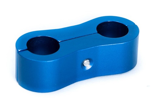 2x5mm Doppel-Schlauchhalter Blau eloxiert - Picture 2 of 3