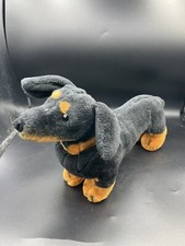 Melissa  Doug Dachshund Wiener Dog Black Brown Realistic Stuffed Plush Toy 16"