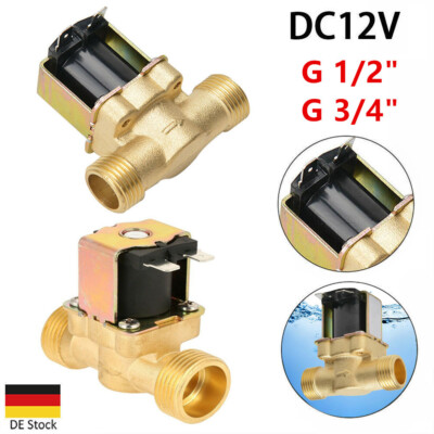 Magnetventil Messing 1/2 3/4'' 12V DC Stromlos geschlossen Wasser Ventil 8 Bar