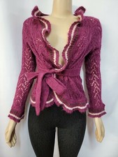 Made In Italy Womens Sweater XL Purple Wrap C...