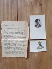 ANTIQUE 1920'S LOVE LETTER  IN ITALIAN FROM MAN TO WOMAN WITH PHOTOS RPPC
