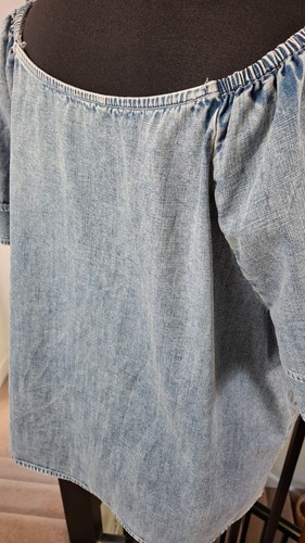 LADIES denim BOHO western shirt top tunic PLUS size 20 22 XL Festival Summer - Picture 5 of 6
