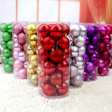 36/72x Christmas Glitter Ball Ornaments Xmas Tree Balls Hanging Party Decoration