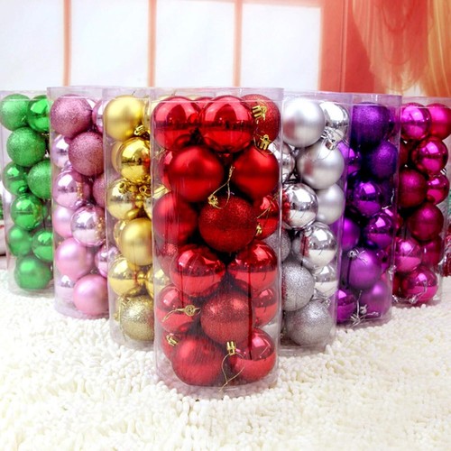 36/72x Christmas Glitter Ball Ornaments Xmas Tree Balls Hanging Party Decoration - 第 1/18 張圖片