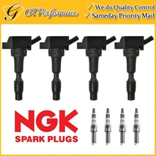 Quality Ignition Coil & NGK Spark Plug 4PCS for Sonata Santa Fe/ Optima Sportage