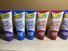 Lot Of 6 crayola bathtub fingerpaint soap Royal Purple Radial Red Bluetiful Blue
