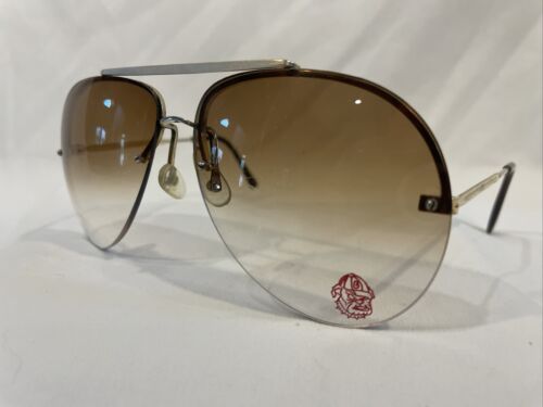 Vintage Papillon Aviator Sunglasses Red UGA Etched Into Frame Pre-Owned