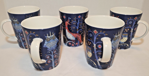 Iittala Taika Midnight Blue Coffee Mugs 13.5Oz. Finland Vitro Porcelain Set of 5 - Picture 2 of 7