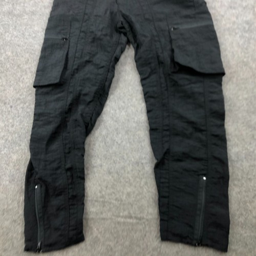 VTG Jordache Pants Girls 7 Black Cargo Pocket Windbreaker Track Casual Deadstock - Picture 2 of 13