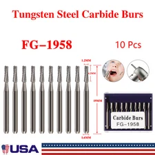 USA Dental Tungsten Steel Carbide Crown Metal Cutting Burs For High Speed