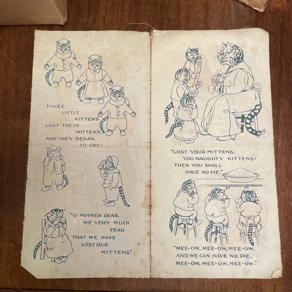 1910 Vintage Saalfield’s Rare Linen Children's Book Three Little Kittens eBay