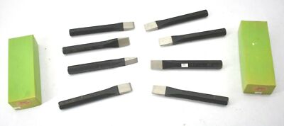 Lot Of 8 Mayhew Tools 40 Black Steel Cold Chisels 8'' x 1'' Vintage NOS