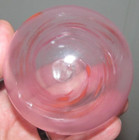 Artisan Hand Blown Swirl Iridescent Witches Ball Christmas Glass Ornament Pink — photo 3