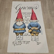 Vintage Gnomes Beach Towel Royal Treasure Made In USA 1979 60"×36" Please Read⬇️