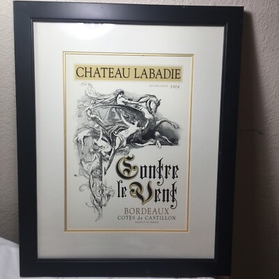 CHATEAU LABADIE WINE COTES DE CASTILLON BORDEAUX FRAMED ART PRINT POSTER