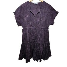 Madewell Dress Babydolled Tiered Cat-Tail Print Mini Dress with Ties Size Small