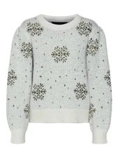 NWT New w/Tag VERO MODA Pullover SNOWFLAKE Knit Jumper SWEATER O-Neck S Small
