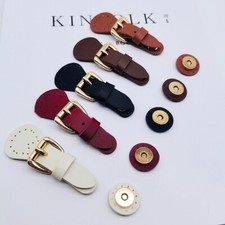 2pcs PU Buckle Connectors Clasp Replacement Snap Toggle Fasteners Bag Lock Craft